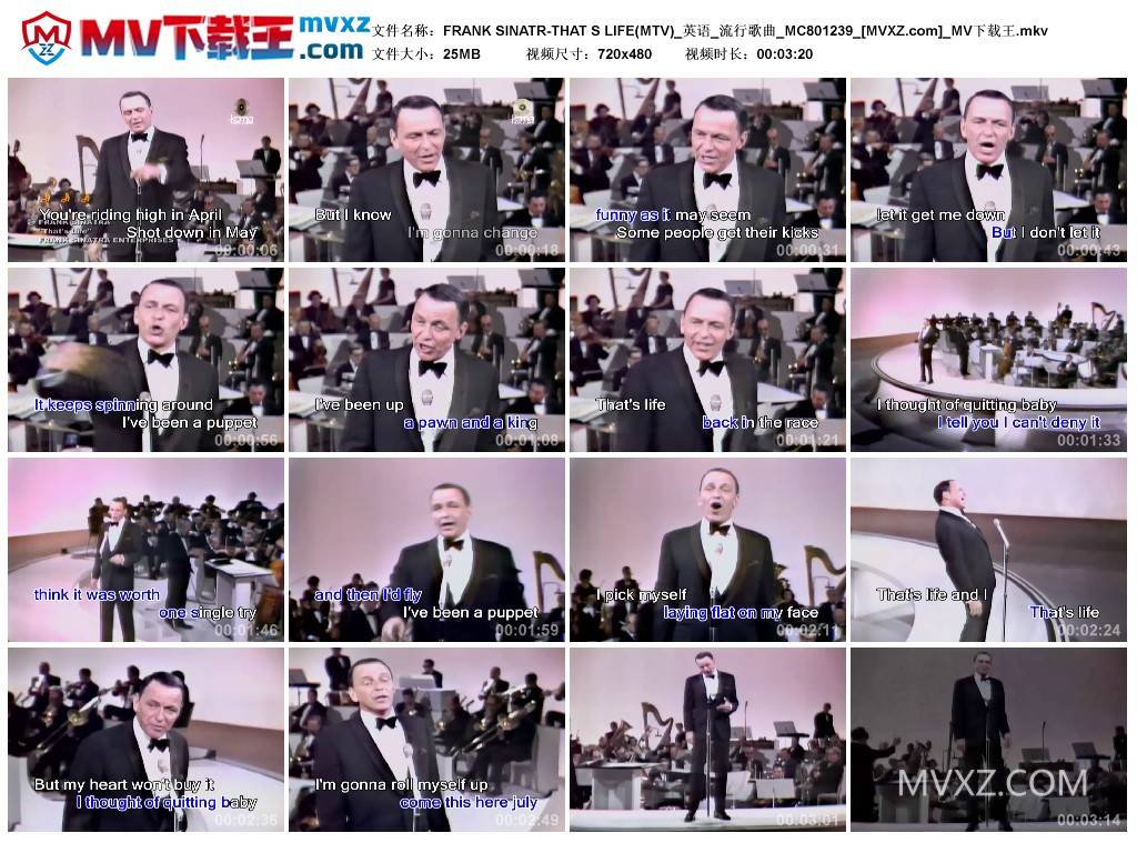 FRANK SINATR-THAT S LIFE(MTV)_英语_流行歌曲_MC801239